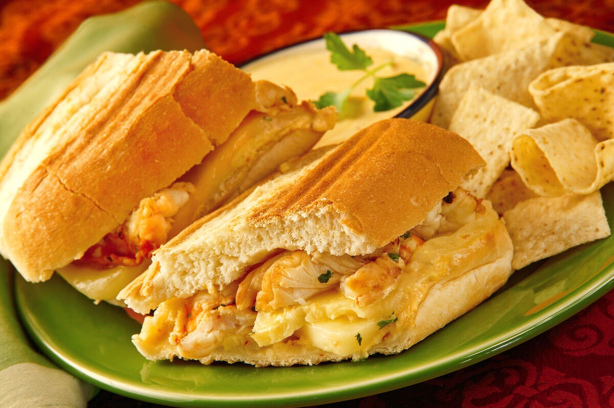 Grilled Shrimp Torta with Queso Quesadilla Cheese and Mango Chipotle Cream | Cacique® Foods
