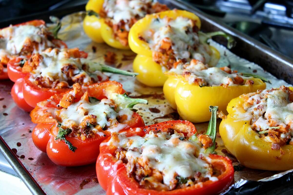 Soy Chorizo and Quinoa Stuffed Peppers Cacique® Inc.
