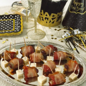 Bacon Wrapped Dates with Manchego