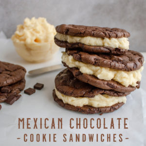 Mexican Chocolate with Crema Cookie Sandwich