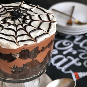 Chocolate Sour Cream Cake and Cream Spider Trifle