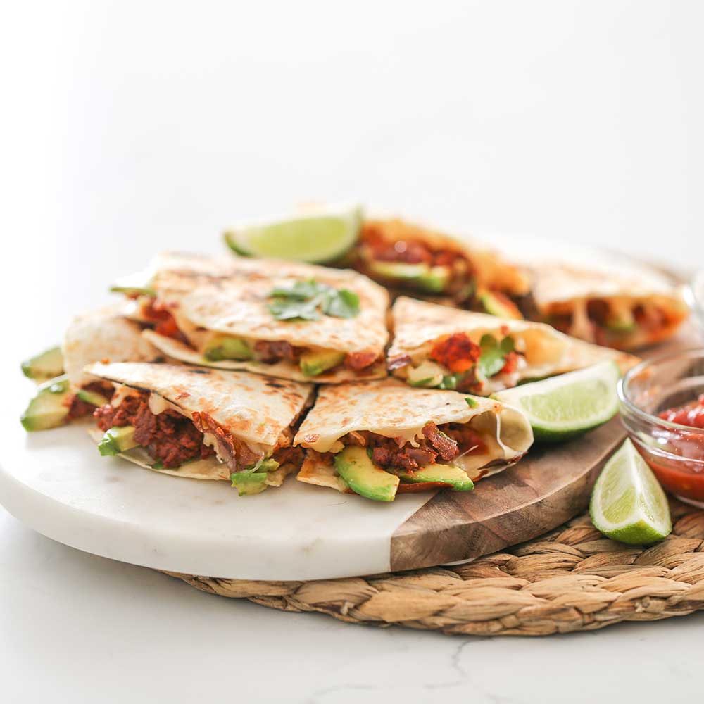 Avocado & Chorizo Stuffed Quesadillas