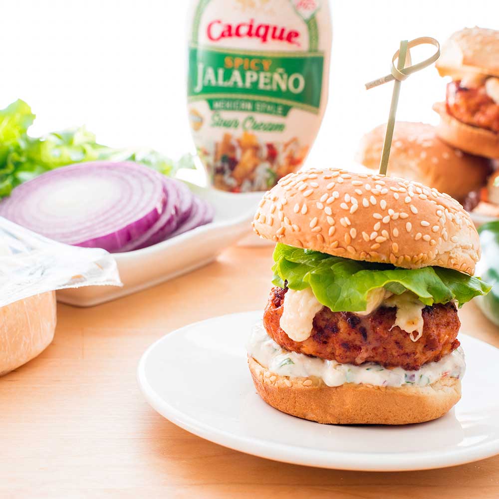 Pork Chorizo Slider with Spicy Jalapeno Salsa Spread