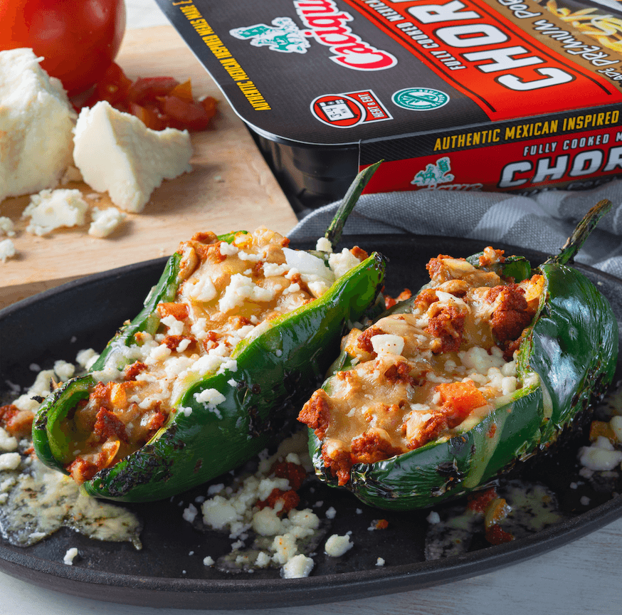 Chorizo Stuffed Poblano Peppers