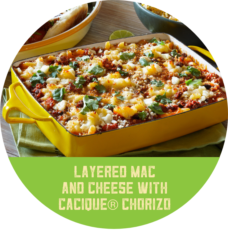 Layered Mac and Cheese with Cacique Chorizo